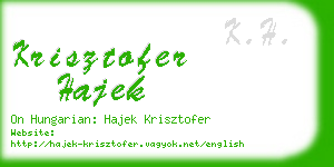 krisztofer hajek business card